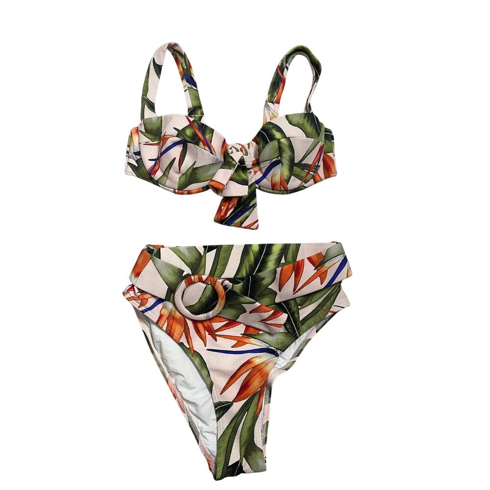 Alexandra Miro Bikini Set Birds of Pradise Print Womans Small